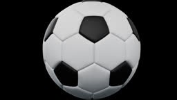 Spinning Soccer ball. Football ball. Alpha channel PNG codec...
