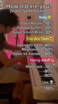 How old are you? (Video Game Edition) #piano #videogames