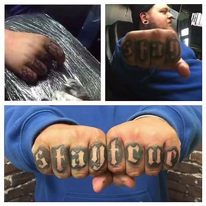 Luke's back off holiday and been doing a bit of knuckle tattooing this week pop in to talk about designs with him. | Wotto's Ink Tattoo Studio