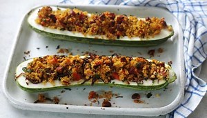 Chorizo and couscous stuffed marrow recipe