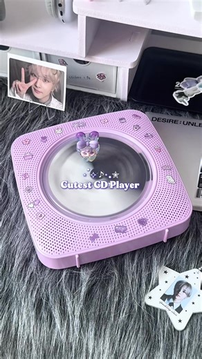 Purple Cool!! The cutest cd player for my bedside setup 💜 #cdplayer #cdcollection #popmusic #musiclover #enhypen