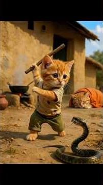 cat fight with snack for her mother #cute #cat #cartoon #animals #shorts #new #ai #trending #viral