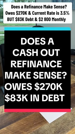 Cash Out Refinance. Does it make sense to do if you have a 3.5% rete? #refinance #refi #cashoutrefinance #cashoutrefi #consolidationloan #rate #interestrates #mortgagerates #mortgage #loan #house #barndominium #barndo #home #fhaloan #va #realtor #realestate #mortgagelender #consolidate