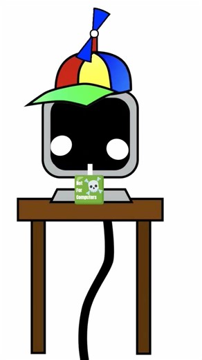 the sprunky computer after drinking juice