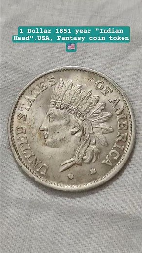 1 Dollar 1851 year "Indian Head",USA, Fantasy coin token🇺🇸#ytshortsindiaviralcoins#ytshortsindiacoin