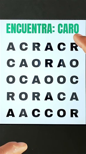 The word CARO lies hidden, who will find it? Only someone very intelligent.