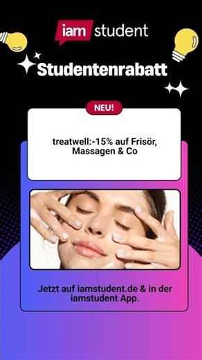 Neuer Studi-Rabatt von treatwell auf iamstudent.de