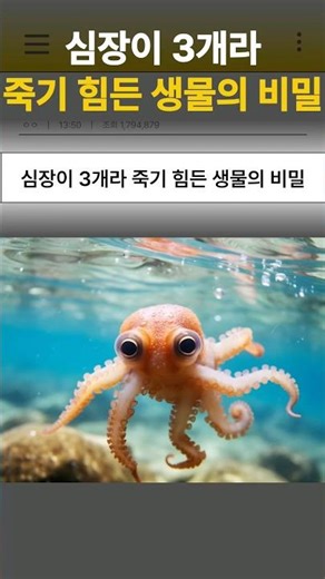 심장이 3개라 죽기 힘든 생물의 비밀