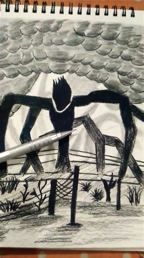 The drawings of The Mind Flayer from STRANGER THING!#strangerthings #art #charcoal