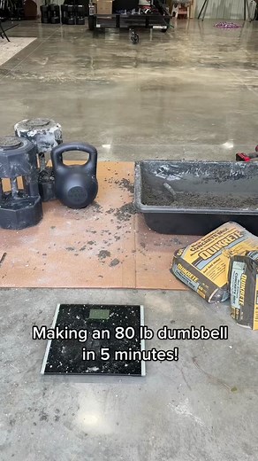 80 lb dumbbell in 5 minutes! (New record) $29 for mold and $5 for conc...