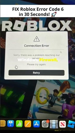FIX Roblox Error Code 6 in 30 Seconds! 🚀 #Roblox #erro6 #robloxfix #HowTo #RobloxError6