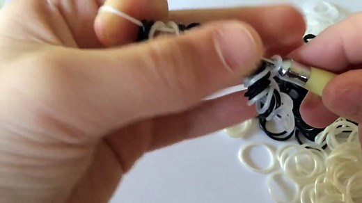 Oreo Track Hook Only Rainbow Loom Bracelet Tutorial | LoominItUp