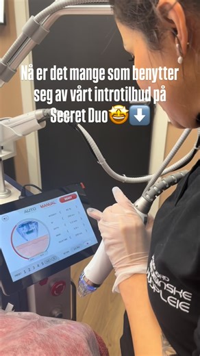 Secret Duo kombinerer to kraftige teknologier i én behandling: 🔹 Radiofrekvens microneedling (RF) 🔹 Erbium-laser Denne kombinasjonen gjør det mulig å jobbe både i dybden og i overflaten av huden, med høy presisjon, mindre ubehag og kortere nedetid – samtidig som resultatene blir imponerende ✨ Hva kan behandles med Secret Duo? ✔️ Slapp og ujevn hud ✔️ Fine linjer og rynker ✔️ Arr (akne, kirurgiske arr m.m.) ✔️ Grove porer ✔️ Solskadet hud ✔️ Ujevn hudstruktur og hudtone ✔️ Redusert spenst og gl