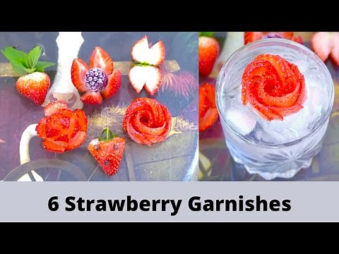 6 Strawberry Garnish methods for your cocktails/drinks