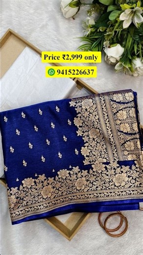 sapphire color banarasi saree - different types of banarasi sarees with price| banarasi silk #sarees