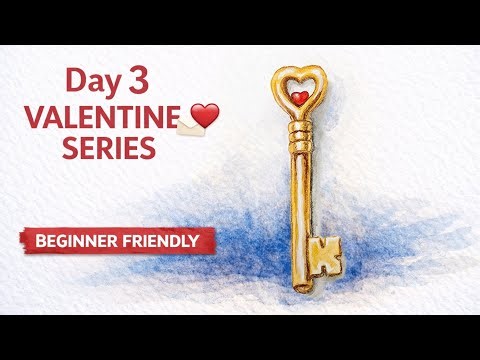 Easy watercolor tutorial - Golden Key + Daniel Smith Watercolor First Impressions