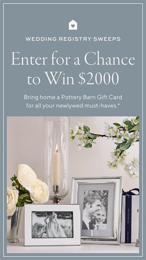Register for a chance to WIN a $2000 Pottery Barn gift card—just create a registry and add $2K worth of items. No purchase necessary. Ends 8/3/25. See official rules for details and exclusions.* | Pottery Barn