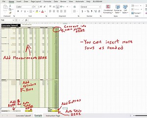 Concrete Takeoff | Concrete Estimating Spreadsheet (excel) - Etsy