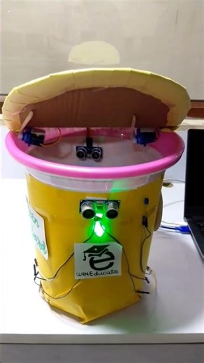 AI Smart Dustbin using Arduino 🚀 | Ultrasonic + Servo + Buzzer Full Project ‪@wineducate6934‬