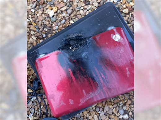 'I could have lost my fingers!' Man describes the terrifying moment his laptop 'exploded' into flames - twice