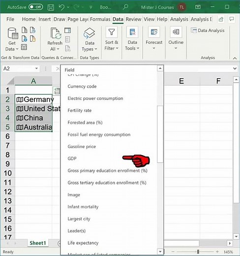 Using Excel Data Types Tool - The quick way