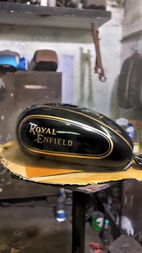 Bike Detailing Chennai on Instagram: "Royal Enfield __Bullet 350 Deep glossy black base color , Classic gold pinstriping/lining (the thin gold borders outlining the oval shape) • The iconic “ROYAL ENFIELD” lettering in gold, placed inside that elegant oval badge area on the side 350 Black Gold variant !hand-painted #royalenfieldindia #classic350❤️ #classic350black☮️ #bullet350standard⚜️🐎♠️ #royalenfild350 @royalenfield @royalenfieldreposts @royalenfieldsocialmission Call us : 📞 9566269122"