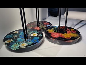 #17 Paper towel holders with resin and flowers!
