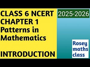 Class 6 Chapter 1 Introduction/Patterns in Mathematics/NCERT Ganita Prakash#maths #kvs #nvs#newncert
