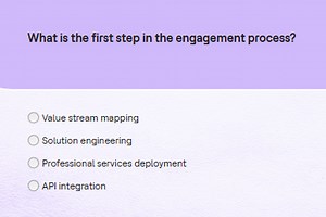 What is the first step in the engagement process?Value stream... | Filo