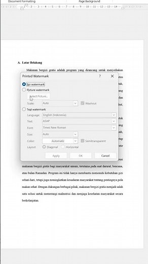 Background Gambar Transparan #tips #microsoftword
