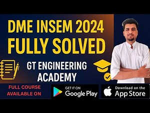 Design of Machine Elements (DME) Insem 2024 Solved Paper | GT ENGINEERING ACADEMY