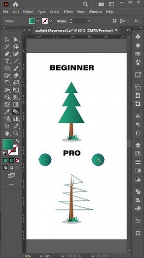 AdobeIllustrator : Techniques for drawing a tree like a PRO..!! #sai_creativity_world #illustrator