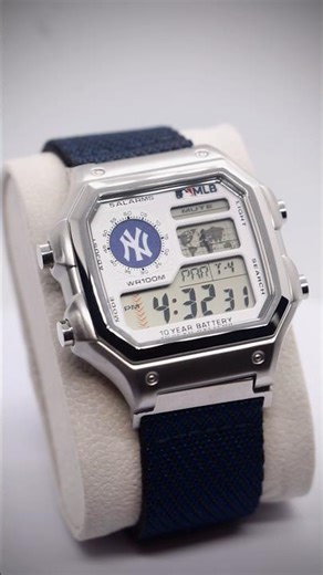 It’s just so cool 😍 Casio Royale. New York Yankees Custom Mod #digitalwatch #casiomod