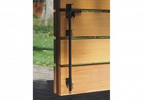 18" Black Stainless Steel Cane Bolt (Lockable) - Contemporary Brackets