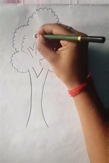 Very Easy Tree Drawing|| Tree Sketch||#viral #art #karishmaart