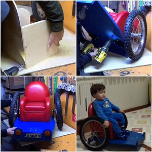 Making a DIY vehicle for a little guy with walking disabilities ❤️ How awesome is this?! | MetDaan DIY