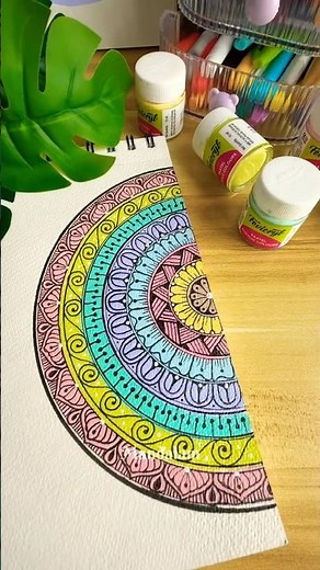 Draw an easy and simple mandala with me 🌈⛅️✨ #art #shortsvideo #pastel #colors #mandala #drawing