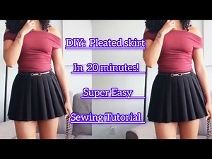 DIY: Pleated skirt in 20 minutes! Super Easy Sewing Tutorial #sewing