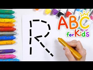 ABC for kids | Letter Tracing | Learn the alphabet by writing R with six different crayons
