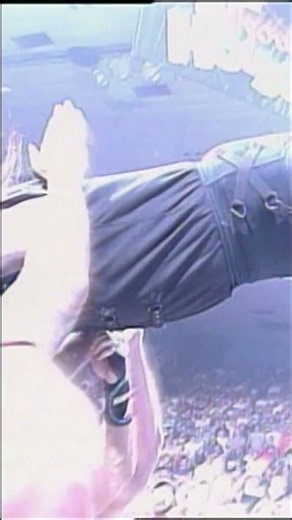 Wanting a piece of Shawn Michaels, Undertaker soars over the top rope to level several Superstars