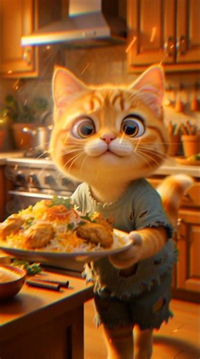 Cat Cooking Biryani 🍗🐱 | Funny Cooking Story | Hard Work Pays Off