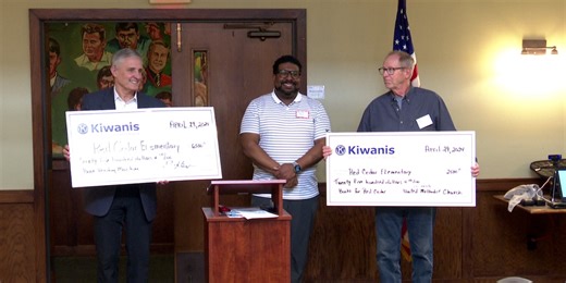 Red Cedar Elementary School receiving book vending machine
