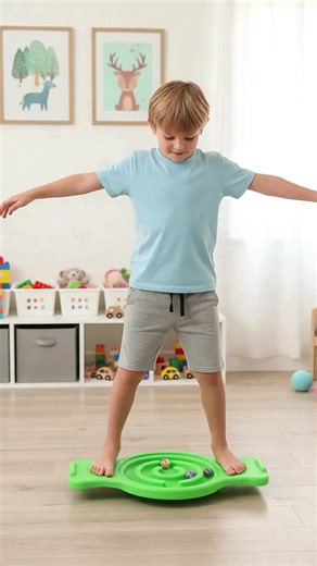 Maze Balance Board for Kids, Sensory Training Swing Board, Balance Swinging Teeter-Totter, Ideal Fitness Equipment for Boys & Girls #playroommusthaves #sportmom #kidsplaycenter #toddlerplayarea #playmatforkids #playroomowner #mamafitness #kidsfunactivities #indoorplaygroundowner #babygymnast