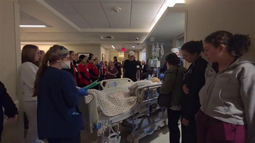 Hospital staff at Sacred Heart Medical Center in Spokane, Washington lined the halls to pay their respects to the late Justin Harris of Okanogan, Washington. Justin's family says the 34-year-old died in a motorcycle crash that wasn't his fault on Sept. 19 in Omak, Washington. Medical staff honored Justin because he was an organ donor on his way to the operating room where they would remove his organs for use in saving other lives. Justin's family provided us the video to share. Justin's story wi
