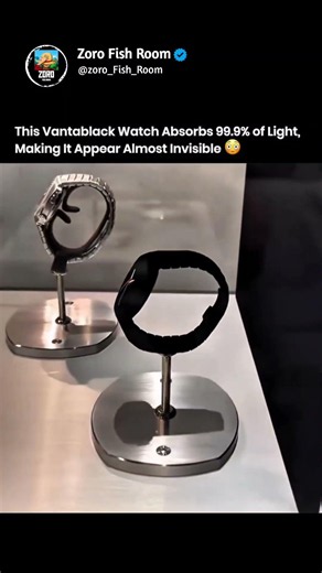 This Vantablack Watch Absorbs 99.9% of Light, Making It Appear Almost Invisible☠️😳