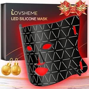 Red Light Therapy for Face, Enhance LED Face Mask Light Therapy for Acne, Wrinkles & Skin Rejuvenation, 3 Light Modes & Timing Settings, Eye Protection, Portable LED Face Mask Home Skincare