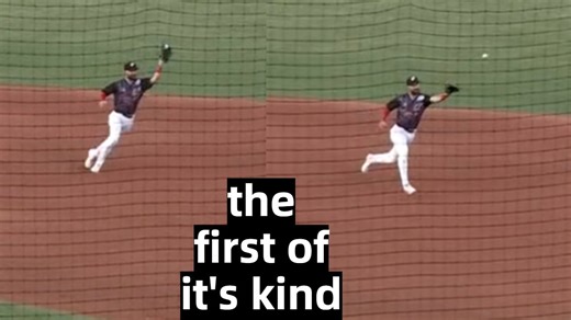 We just saw the first overhand glove throw (not flip) in recorded baseball history