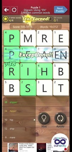 Wordament Live Gameplay Puzzle 1 : 3-Letter Finds, 4-Word Combos & Longer Word Chains for 140 Points