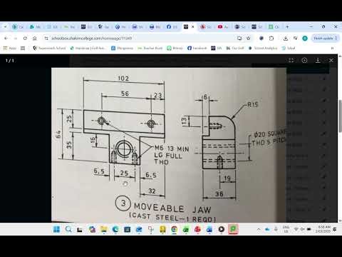 Inventor Recording Machine Vice MOVEABLE JAWPart A