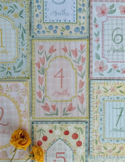 Vintage Floral Baby Milestone Cards – Monthly Baby Photo Props – Girl Baby Shower Gift – Cottagecore Nursery Decor – First Year Keepsake - Etsy